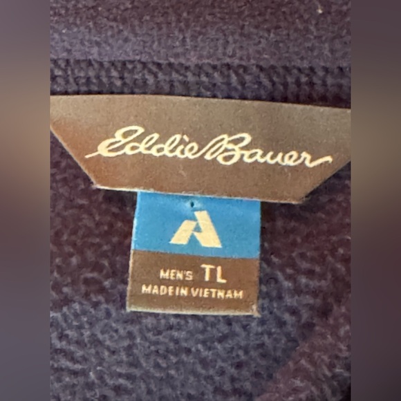 Eddie Bauer first ascent navy and grey fleece Tall Large - Picture 8 of 9